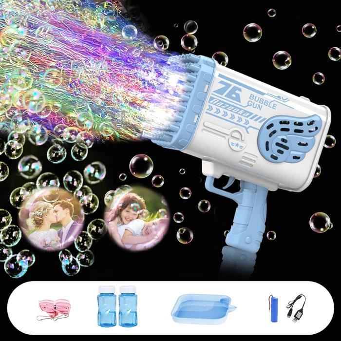 Rose Pistolet à Bulle 132 Trous, Machines à Bulles Gatling Portable