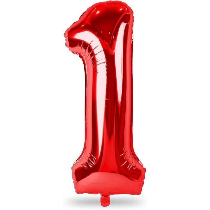 Ballon chiffre 1 Rouge