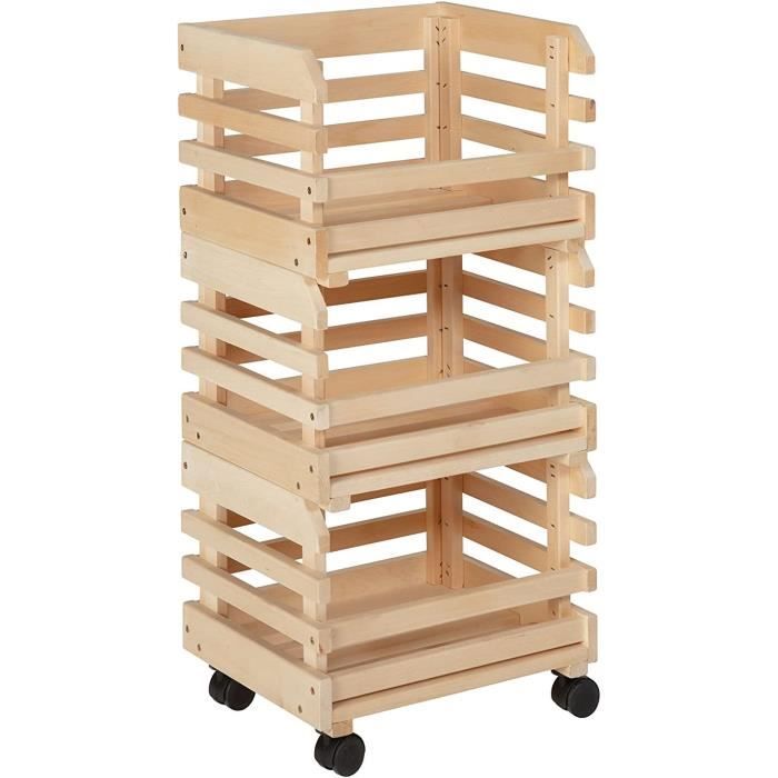 teramico Cagettes à Fruits/Bois flammées dans de Nombreuses Variantes – Idéal pour la Construction de Meubles ou pour Le Rangement – Très Solide et Stable