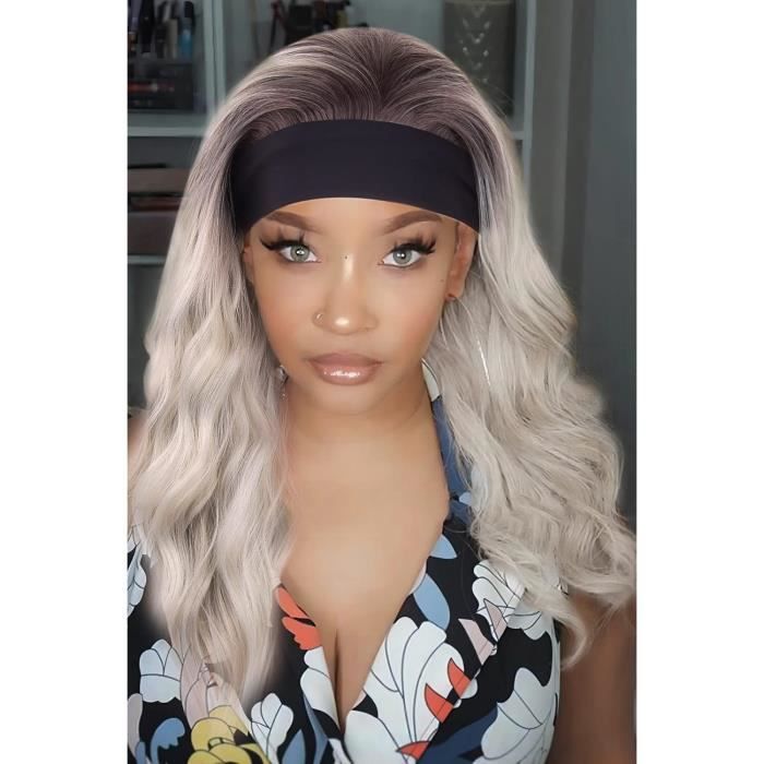Perruque Synthétique Courte Bouclée Blond Clair - Racines Foncées, Bonnet +4, Neuve