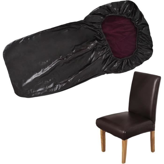 Housse de Chaise de Salle à Manger, Housse de Chaise Extensible Amovible Lavable en Cuir PU Imperméable Protège-Siège de Chaise Housse de Chaise de Salle à Manger, Housse de Chaise Extensible Amovible Lavable en Cuir PU Imperméable Protège-Siège de Chaise