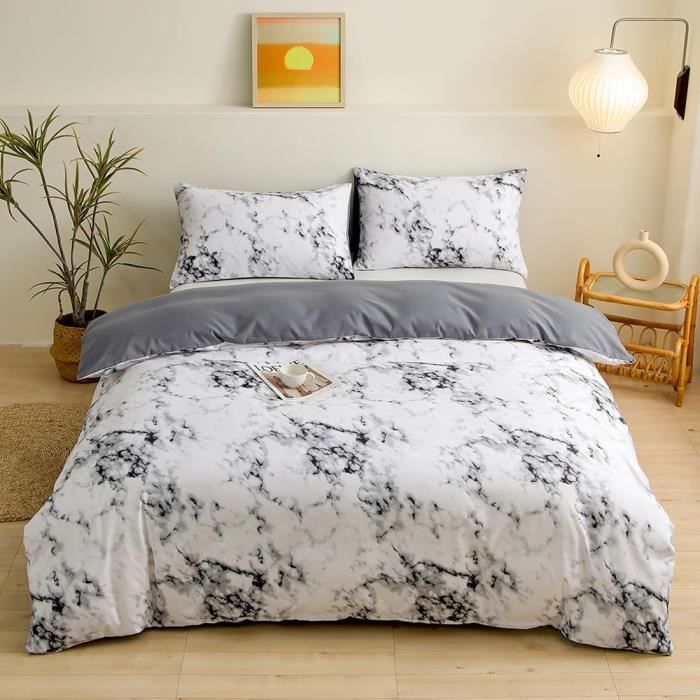 Housse De Couette Coton Microfibre 90x190 Cm Motif Lune De Loup - Parure 3 Pièces, Fermeture éclair, Pour Lit 1/2 Personnes - 10
