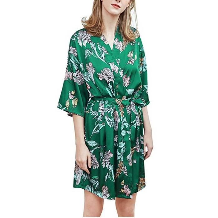 peignoir kimono satin femme