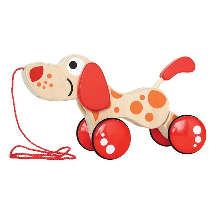 Jouets En Bois Chien De La Remorque Jouet Educatif En Bois Pour Bebe Achat Vente Jouet A Tirer Cdiscount