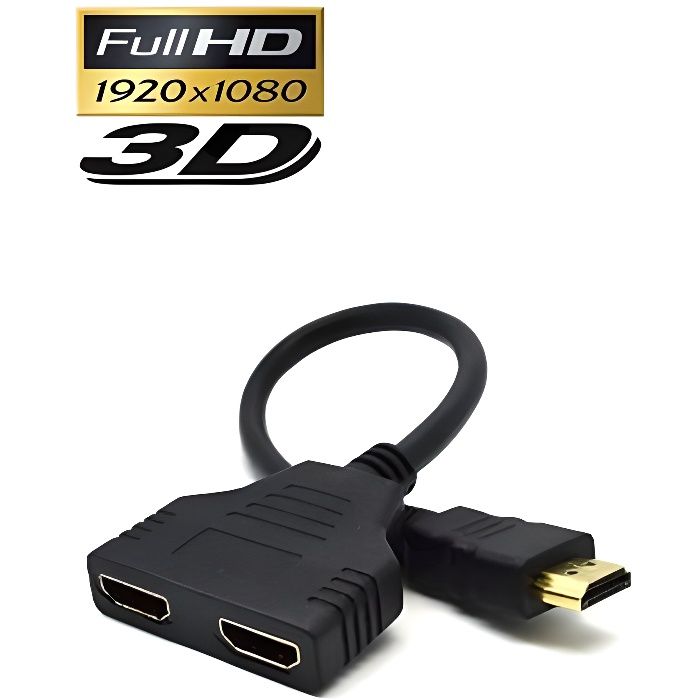 Adaptateur double HDMI 2 entrée - 30cm