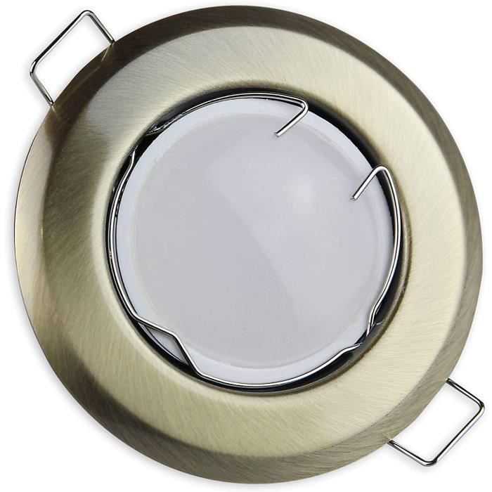 Spot Encastré LED Laiton Rond 7,5 Watt Gradable Blanc Chaud GU10 230Volt - Encastré - Lumière