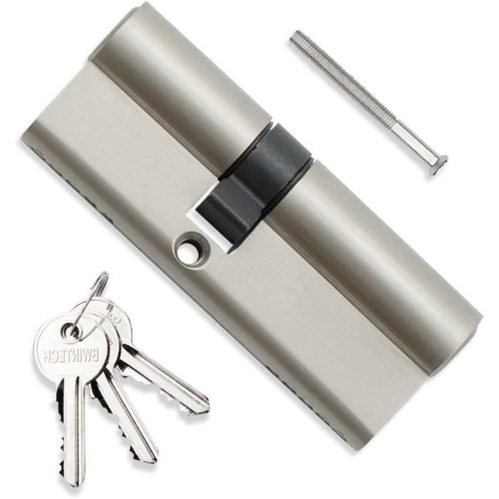 Cylindre De Porte Profilé 25/35 M&D - Laiton Nickelé, Avec Clés - Neuf Allemagne