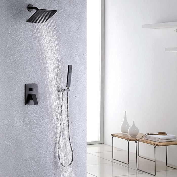 Douche Encastrable Laiton avec Tete de Douche Pluie, Colonne de Douche