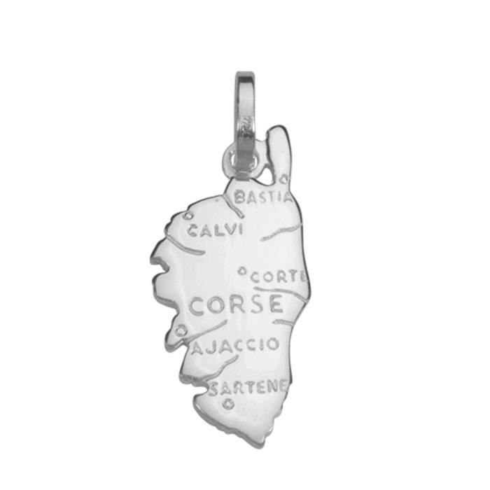 Pendentif de la Corse en argent massif