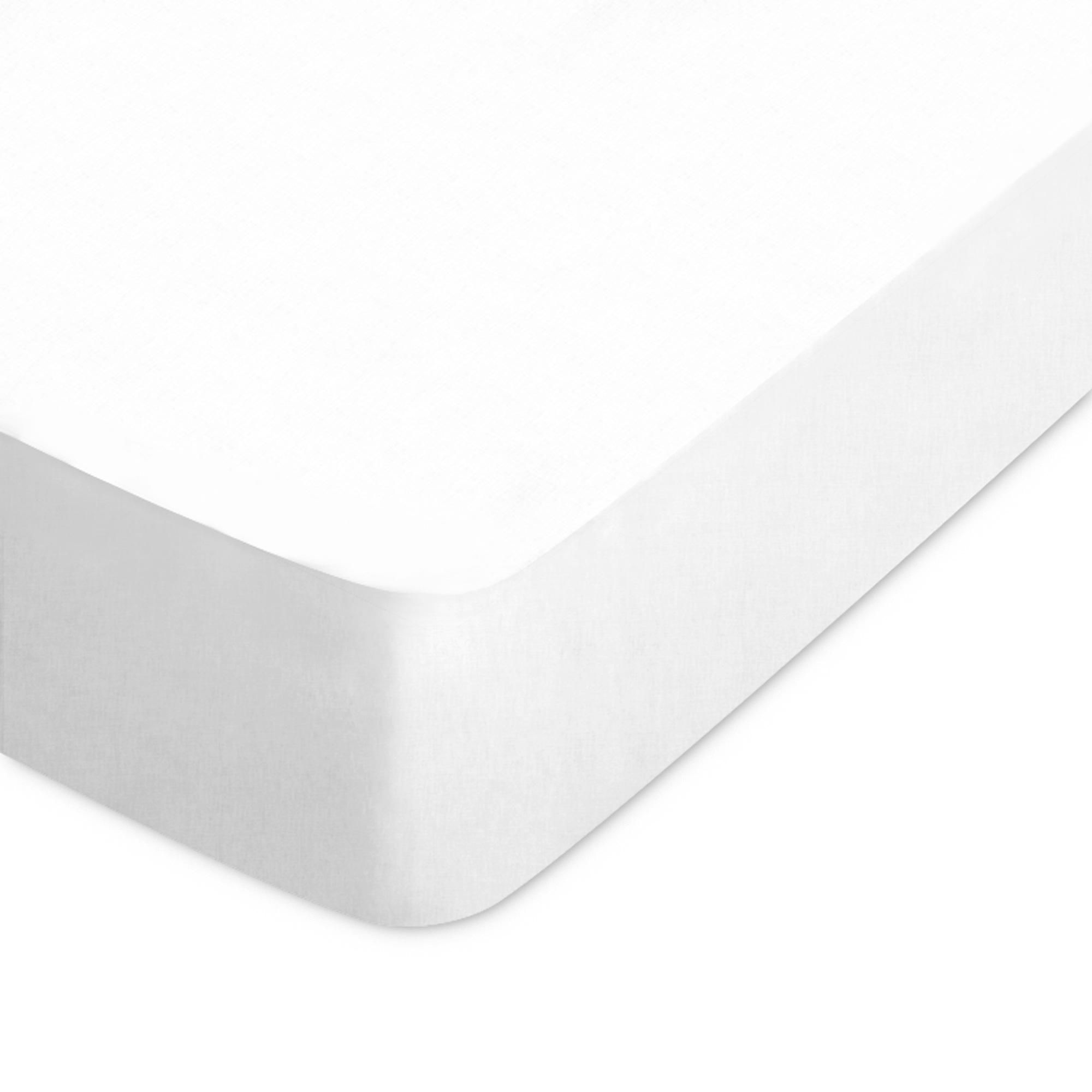 Drap housse uni 100% coton alto Bonnet de 30 cm 120x190 cm - Blanc
