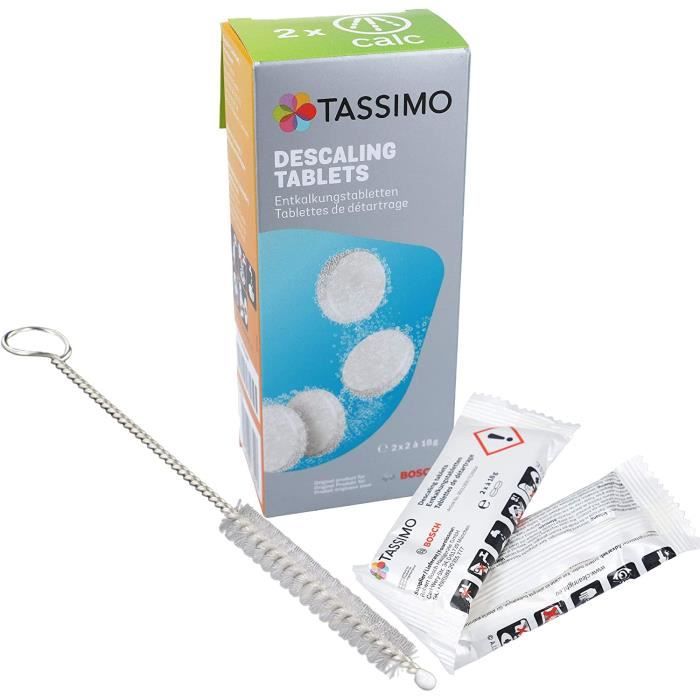 Lot de 4 pastilles détartrantes 311909 TCZ6004 compatibles avec toutes les  machines à café Bosch Tassimo avec brosse de nettoyage DL-Pro (1) :  : Cuisine et Maison