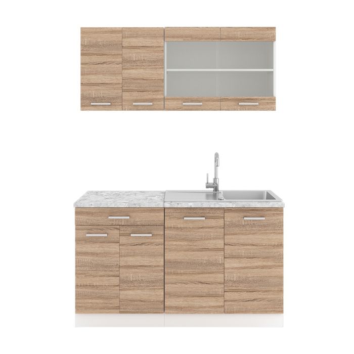 Cuisine R-Line 140cm PT Marbre Sonoma/Blanc Vicco 30231 Cuisine R-Line 140cm PT Marbre Sonoma/Blanc Vicco 30231