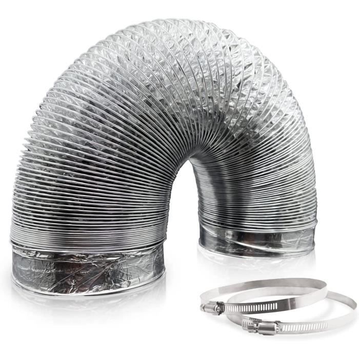 Tuyau flexible en aluminium de 150 mm pour hotte aspirante, ventilateur tubulaire