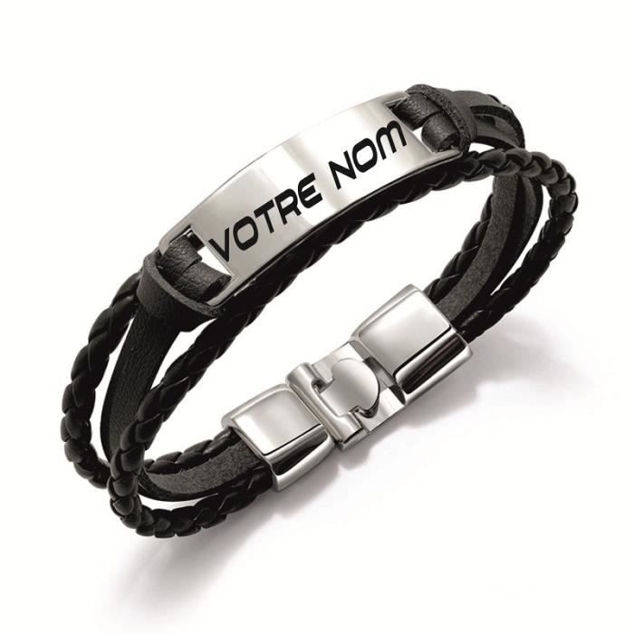Marque De Luxe Logo Personnalise Nom Graver Bracelet En Cuir Et Bracelet Tisse A La Main Bracelet Hommes Corde Id Bracelets 2020 Achat Vente Maillon De Bracelet Marque De Luxe Logo Personn