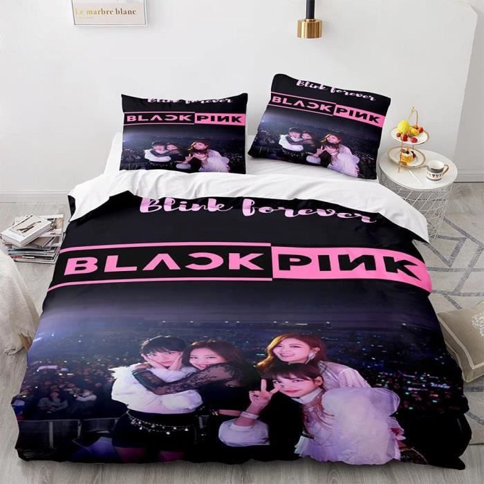 Housse De Couette 3D Blackpink De ScèNe Microfibre Ensemble De Literie Housse De Couette et 2 Taie doreiller 140x200cm A780