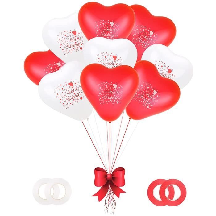 Ballon en Forme Coeur Rouge Blanc, 50 Ballons de Mariage de Coeur Rouge  Amour Ballons coeur en Latex Ballon Coeur Romantique, [565] - Cdiscount  Maison