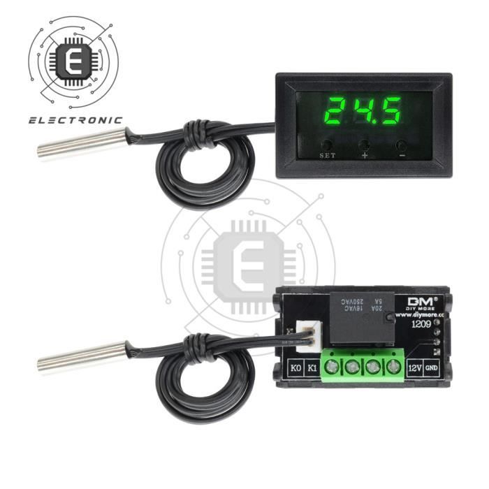 Contrôleur Thermostat Numérique Avec Calibration -50°C à +99°C | 110-220V Pour Cave à Vin, Aquarium, Incubateur | Relais 10A