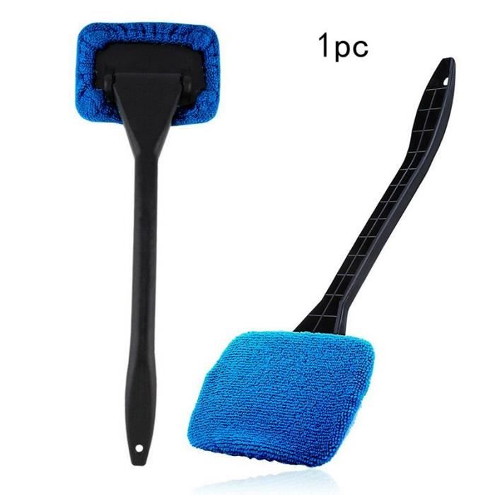 Kit De 3 Nettoyeurs Pour Vitres De Voiture - Poignée Télescopique, Tête Pivotante 180°, 2 Tampons Microfibre Réutilisables - Pour Pare-brise, Fenêtres Maison, Miroirs