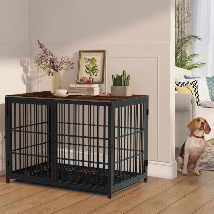 Meilleurs prix pour BingoPaw Cage pour Petit Chien Intérieur Caisse Chien Petite Taille Meuble Chiens 78.5x56.5x65cm