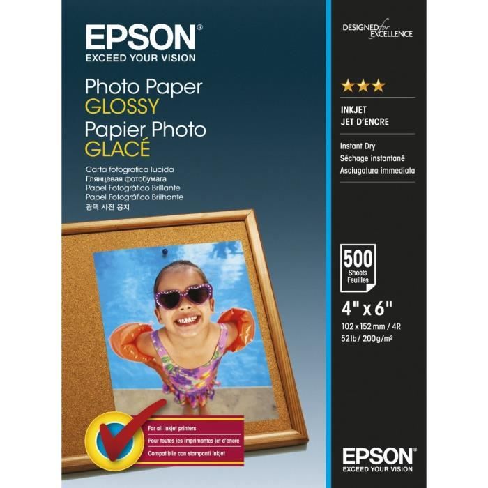 Papier photo glacé - EPSON - 10x15 - 500 feuilles