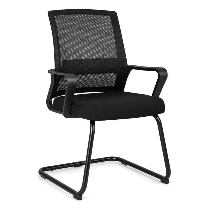 costway chaise de bureau ergonomique avec base en ‘u’, hauteur du siège 48 cm, charge max. 110kg
