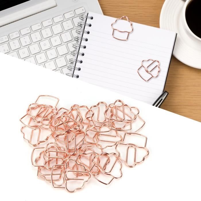 ZER- Trombones De Bureau 100 Pièces Pinces à Reliure Mignon Ours Creux