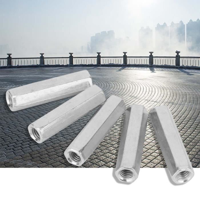 MOO Écrous Longs Entretoise, 5 Pièces Vis Zinc Long Écrou Hexagonal Vis ...