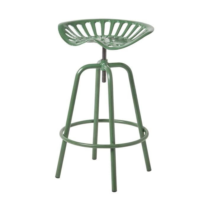 Tabouret vintage - HOMESCAPES - Siège de tracteur pivotant - Vert - Intérieur Tabouret vintage - HOMESCAPES - Siège de tracteur pivotant - Vert - Intérieur