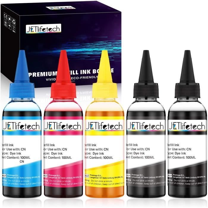 Recharge encre imprimante compatible pour Canon 540, 541, 540 XL, 541 XL noir et couleur, encre
