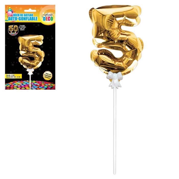 Decoration De Gateau Ballon Metallique Chiffre 5 Dore 15 Cm Q4354 Cdiscount Maison