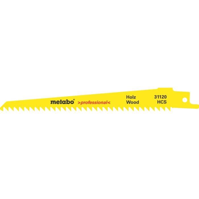 Lames de scies sabres professionnelles pour bois METABO 63112000 150 x 125 mm avoyé rectifié