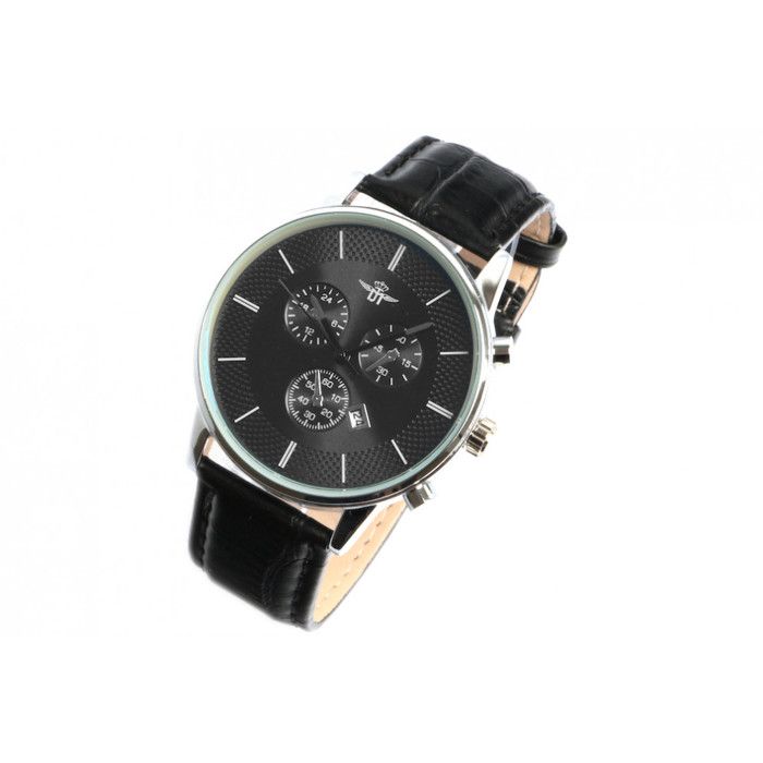 Montre-Michael John-Montre Chronographe Cuir Noir Dateur Classe Myonos - Noir Montre-Michael John-Montre Chronographe Cuir Noir Dateur Classe Myonos - Noir