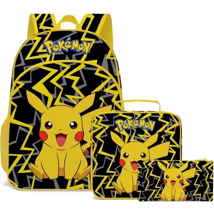 Sac à Dos Pokemon Ensemble 3 Pièces (cartable + Trousse) - école Enfant - Neuf Avec étiquettes