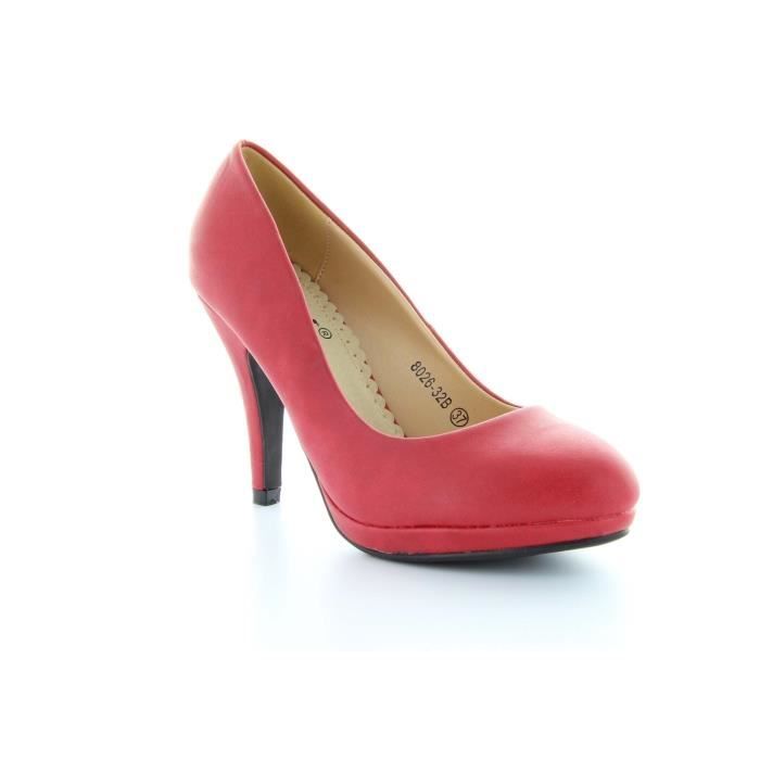 escarpin rouge bout rond