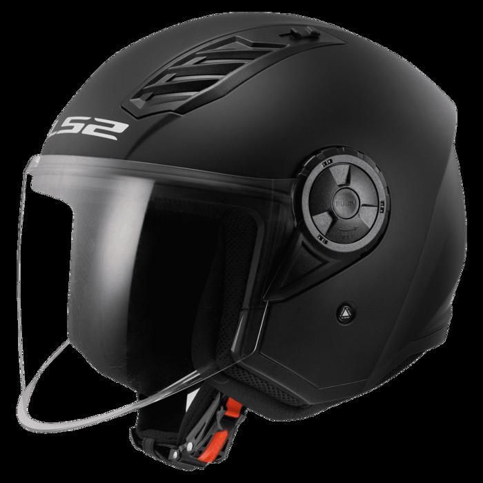 LS2 Casque Moto Jet AIRFLOW Uni Noir Mat XXL – Ventilation Dynamique, Visière Anti-UV, Intérieur Amovible