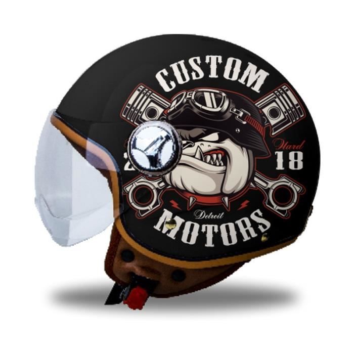 TKTTBD Casque Moto, Casques Bols, Casque Demi de Moto, Casques Harley