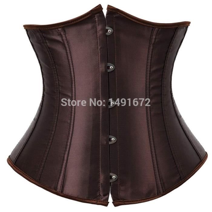 Corset Bustier Femme Sous La Poitrine En Satin Noir - Style Gothique/époque - Neuf Avec étiquettes
