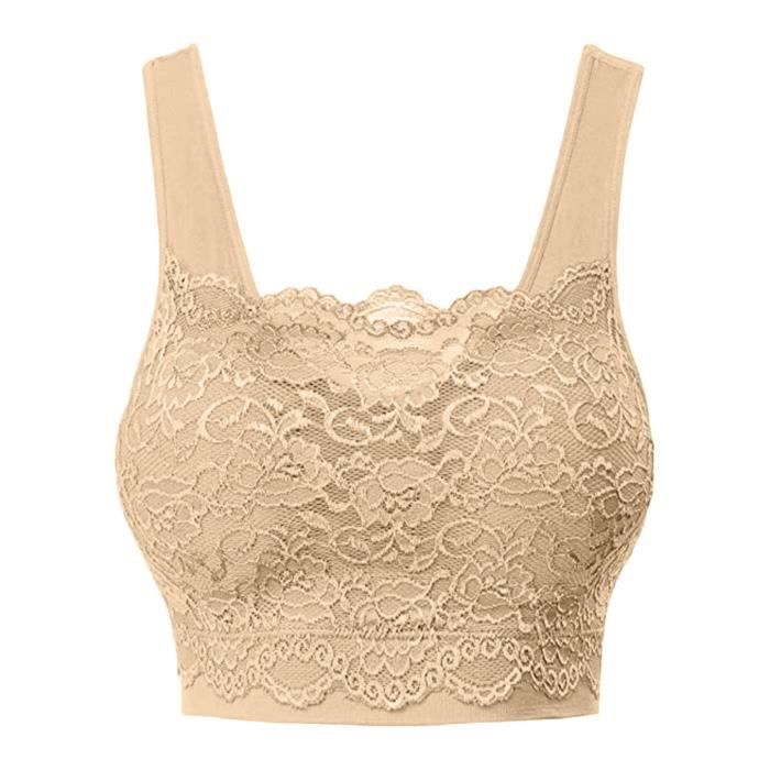 Lot De 2 Soutiens-Gorge Sans Couture Dentelle Sans Armatures - Coussinets Amovibles - Sport & Quotidien