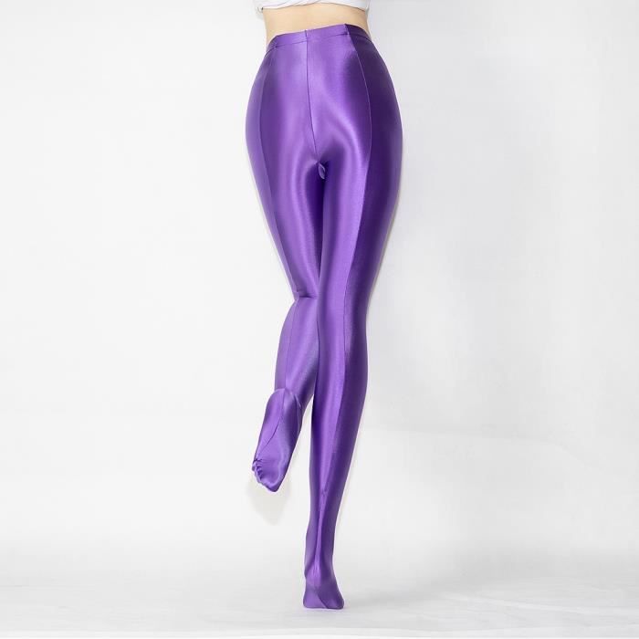 Collant Opaco Lucido In Raso Calze Sexy Leggings Yoga Lucidi Sport Donna Fness Collant A Va Alta Giapponese Setoso Oleoso - Foto 2
