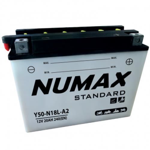 Batterie moto Numax Standard avec pack acide Y50-N18L-A2 12V 20Ah 240A