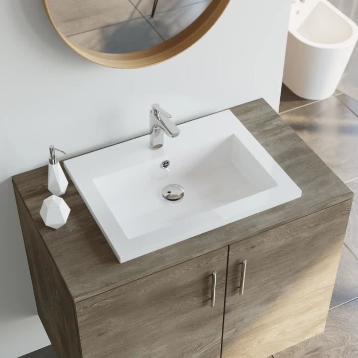 Lavabo En Granit 600 X 450 X 120 Mm Blanc Cdiscount Bricolage