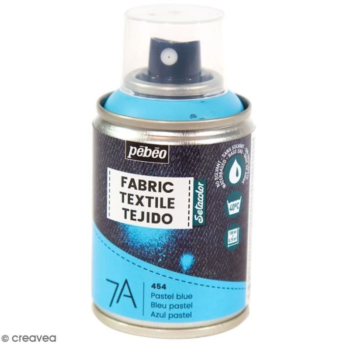 Peinture textile en bombe - 100 ml Bleu Pastel