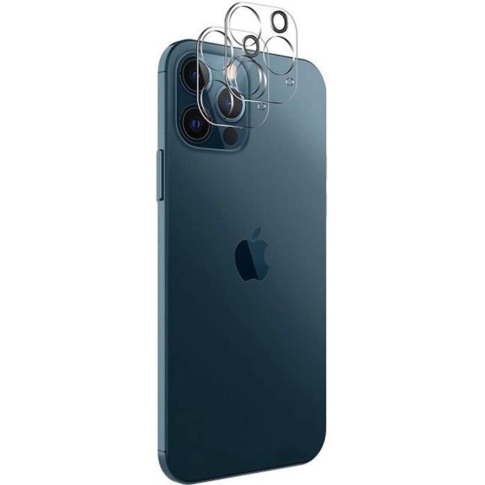 Protection Caméra Intégrale pour iPhone 12 PRO MAX (6,7) [Lot de 2] Verre  trempé Lentille Appareil Photo Arrière Film Phonillico®