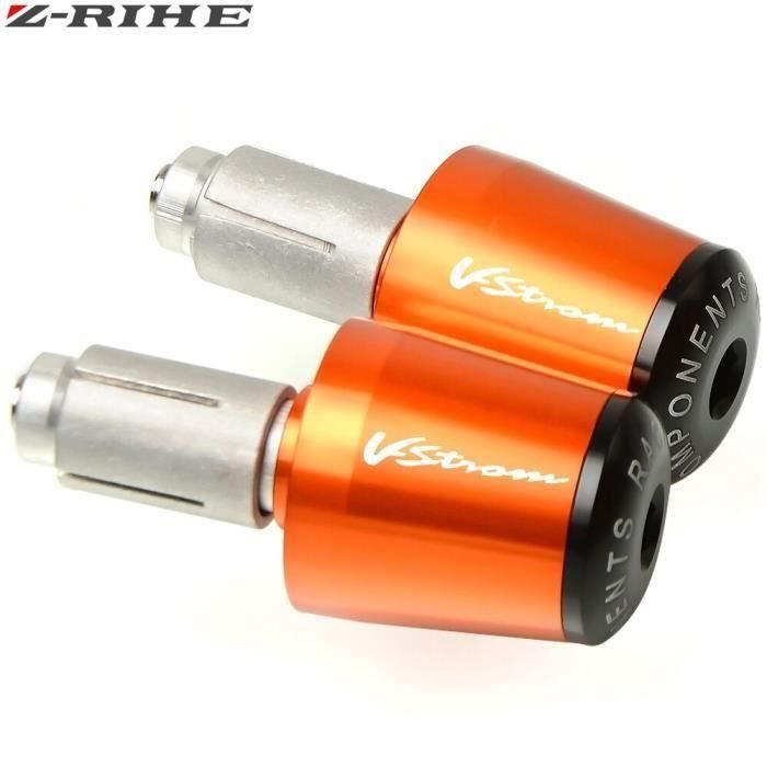 Manopole Manubrio 22mm Per Suzuki V-Strom 650/1000/1050 - Grigio, In Alluminio E Gomma Antiscivolo