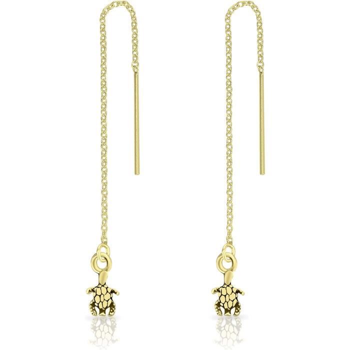 Lot De 2 Paires De Boucles D'oreilles Dorées Décor Animalier - Modèle REF07562J - Occasion