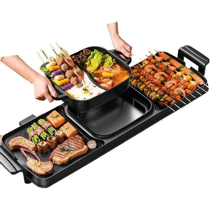 Grill Coréen Barbecue Antiadhésif - Poêle à Double Couche Pour égoutter La Graisse - Compatible Cuisinière électrique/gaz - Diamètre 32 Cm