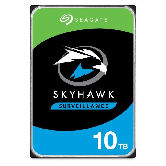 Seagate SkyHawk AI ST10000VE0008 Disque dur 10 To interne 3.5 SATA 6Gb/ mémoire tampon : 256 Mo avec de Seagate Rescue Data Recovery - vue 2
