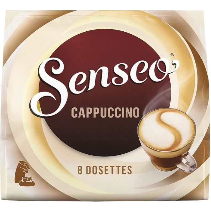 Senseo Dosettes à Café Cappuccino, Mousseur à Lait Classique, Café, Nouvelle Recette, Lot de 6, 6 x 8Dosettes