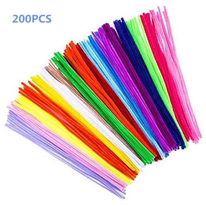 200 Pièces Nettoyeurs De Tuyaux (chenilles) Multicolores - Fournitures Artisanales