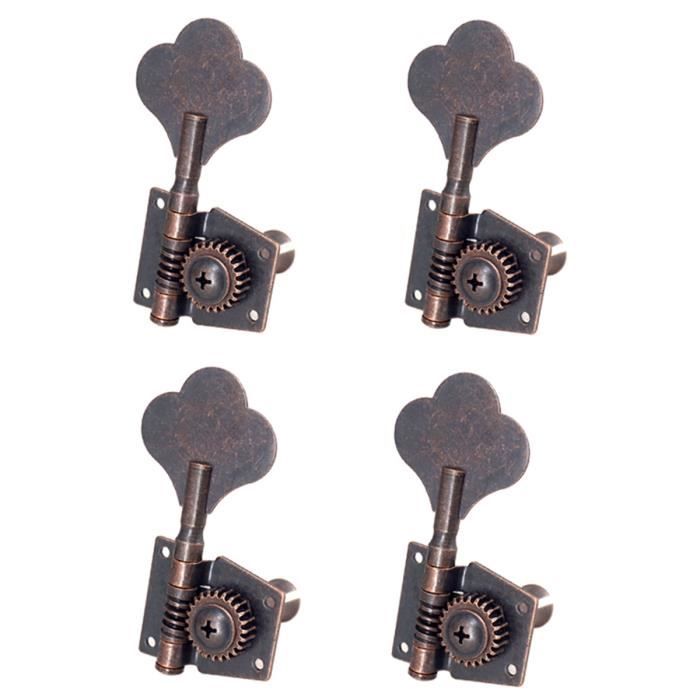 4 Mécaniques Guitare Basse – Engrenage Ouvert Argent – Forme Fleur De Prunier Vintage – Pour Basse électrique - 3